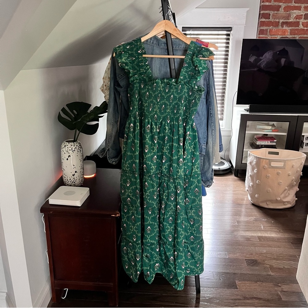 Hill House Green Floral Maxi Dress